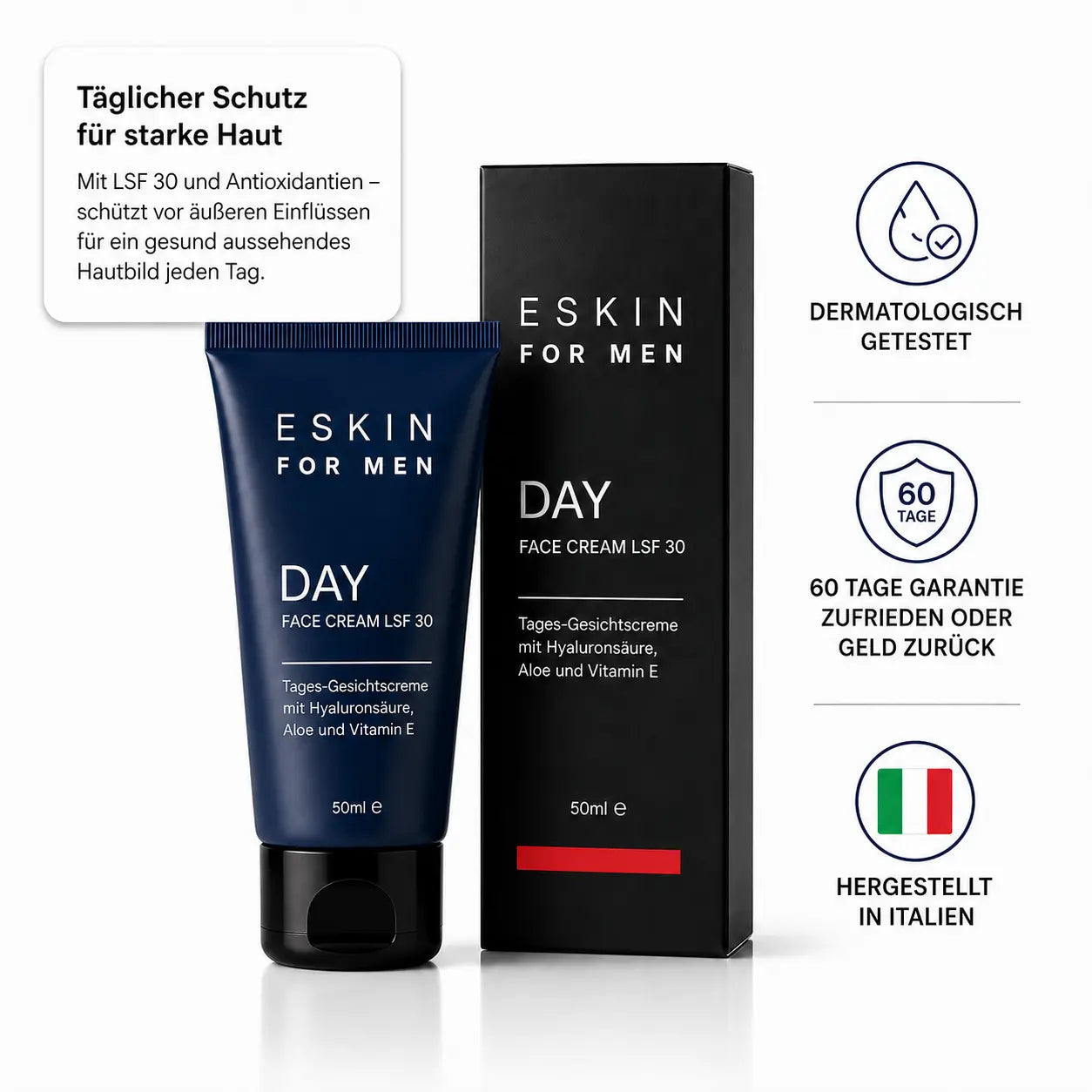 Crema Viso Giorno 30 Contro il Foto-Invecchiamento per Uomo